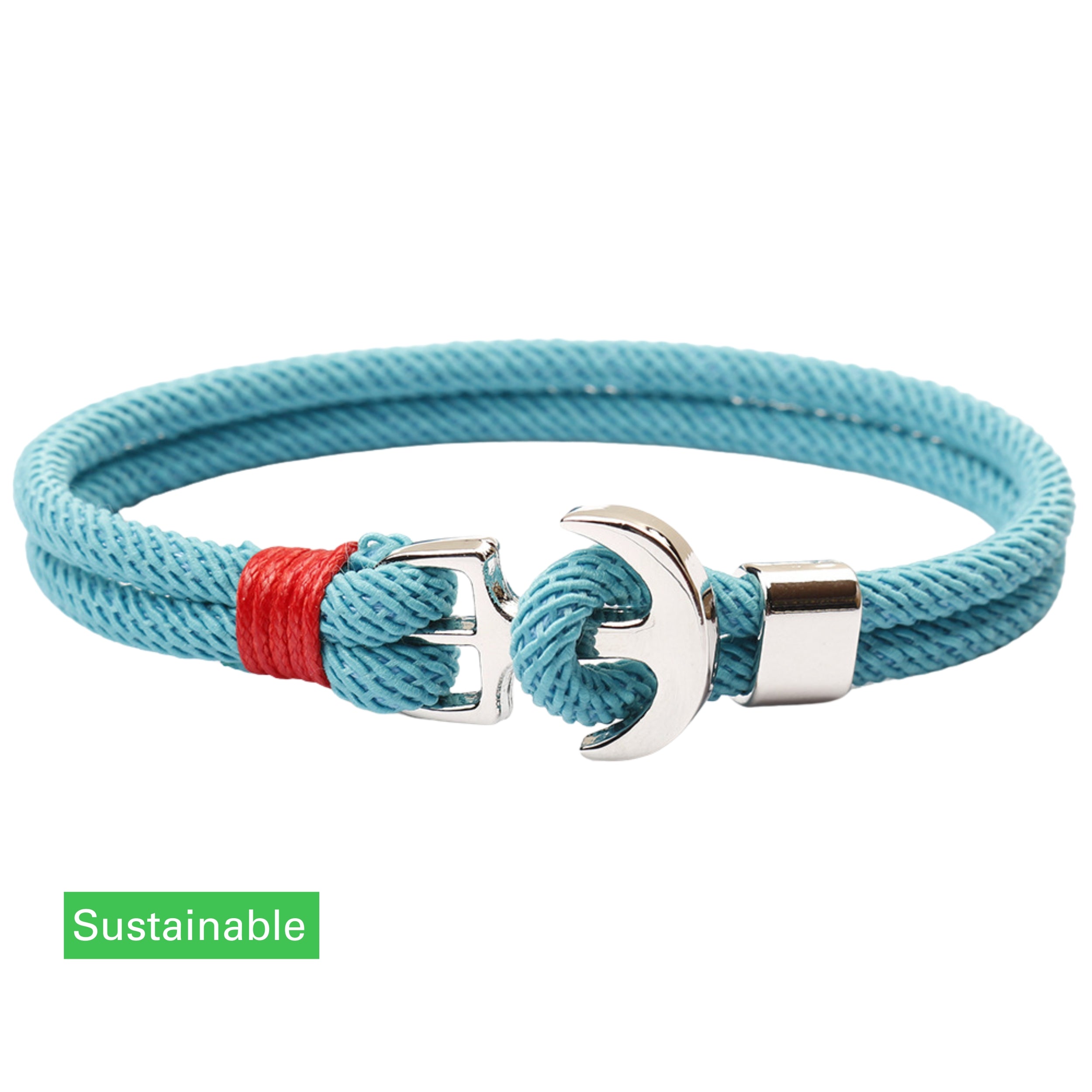 Bracelet Parachute George Light Blue Red Silver