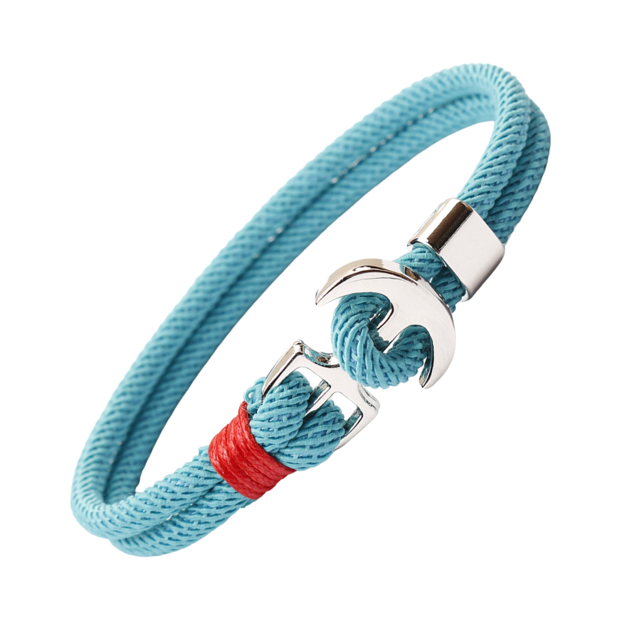 Bracelet Parachute George Light Blue Red Silver Rightside